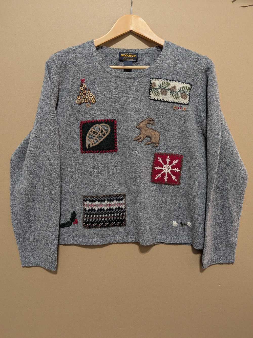Woolrich Lambswool Cottage Sweater Cabin Charcoal Heather Medium Women's Knit - Picture 12 of 12